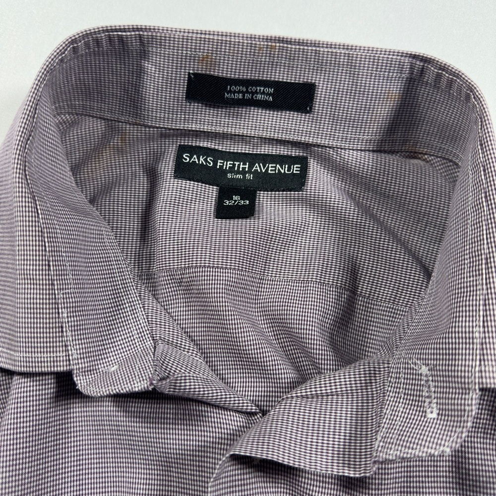 Men’s Saks Fifth Avenue Cotton Shirt (Size 16 32/33)​ - Picture 6 of 8